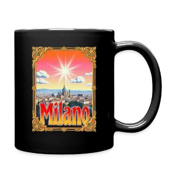 Milano Retroglow– Stadbild - Tasse einfarbig - Schwarz - Rechts