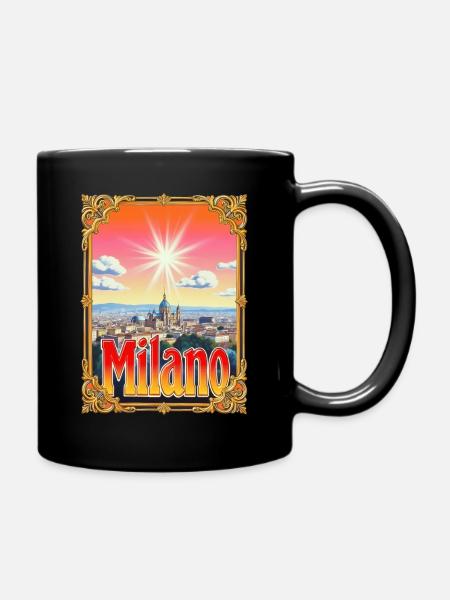 Milano Retroglow– Stadbild - Tasse einfarbig - Schwarz