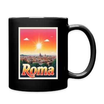 Retroglow Rome – Italie Cityscape Design - Mug uni - noir - Droite