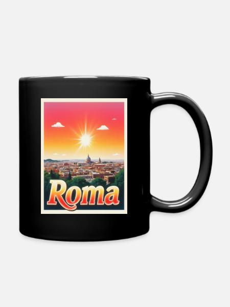 Retroglow Rome – Italie Cityscape Design - Mug uni - noir