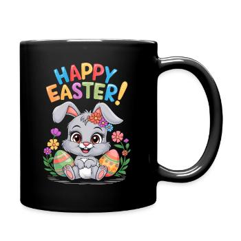 Joyeuses Pâques Lapin de Pâques Oeuf de Pâques Fête de Pâques - Mug uni - noir - Droite