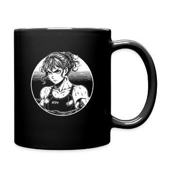 Comic Swimmer Design - Swim Girl Design - Full Colour Mug - black - Right