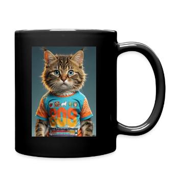 808Cat Kitty - Tasse einfarbig - Schwarz - Rechts