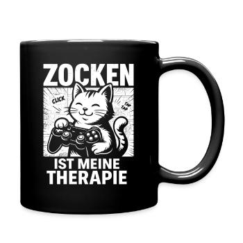 Gaming is my therapy - Full Colour Mug - black - Right