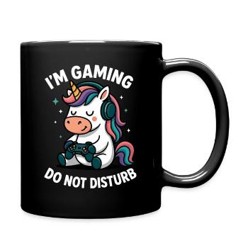 Gaming Unicorn with Headphones - Full Colour Mug - black - Right