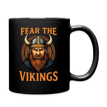 Fear the Vikings - Powerful Viking Design - Full Colour Mug - black - Right