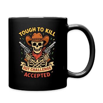 Art du squelette de cow-boy coriace - Mug uni - noir - Droite