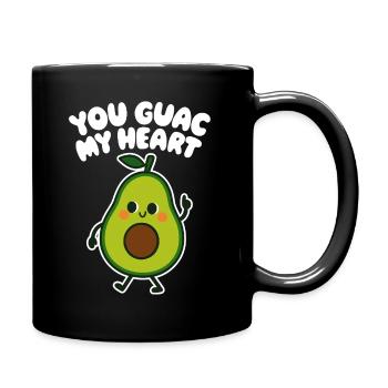 You Guac My Heart Avocado Design - Tasse einfarbig - Schwarz - Rechts
