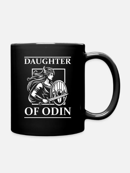 Wikinger Schildmaid Design – Stark & Mutig - Tasse einfarbig - Schwarz