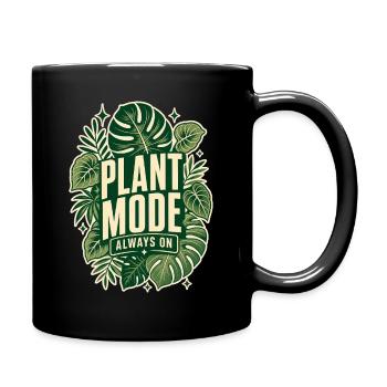 Plant Mode Always On – Monstera Design - Tasse einfarbig - Schwarz - Rechts