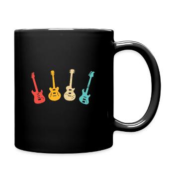 Guitar Retro Gitarre Vintage - Full Colour Mug - black - Right