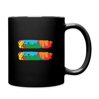 LBGT Flag Gay Pride Human Vintage Rainbow - Tasse einfarbig - Schwarz - Rechts