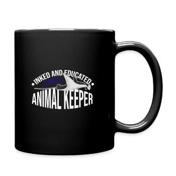 Inked And Educated Animal Keeper Animal Lover Zoo - Tasse einfarbig - Schwarz - Rechts