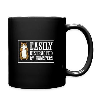 Easily Distracted By Hamsters Animal Lover Hamster - Tasse einfarbig - Schwarz - Rechts