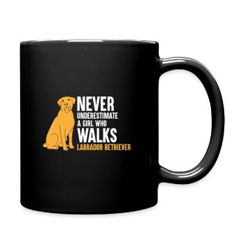 Ne sous-estimez jamais une fille qui promène Labrador Retr - Mug uni - noir - Droite