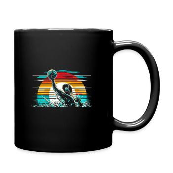 Retro Wasserball Spieler Aquatic Polo Sport - Tasse einfarbig - Schwarz - Rechts