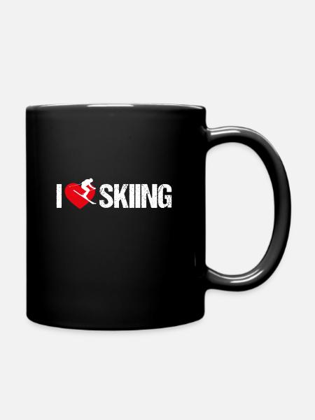 I love skiing - Full Colour Mug - black