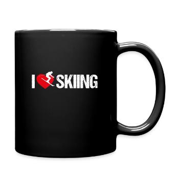 I love skiing - Tasse einfarbig - Schwarz - Rechts