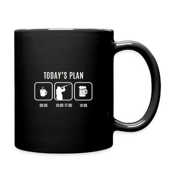 Kaffee Bier Tontauben Wurfscheiben Schiessen - Tasse einfarbig - Schwarz - Rechts