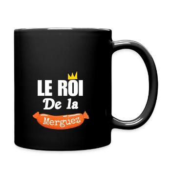 Le Roi de la Merguez, barbecue humour papa - Mug uni - noir - Droite