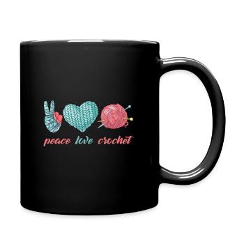 Häkeln - Tasse einfarbig - Schwarz - Rechts