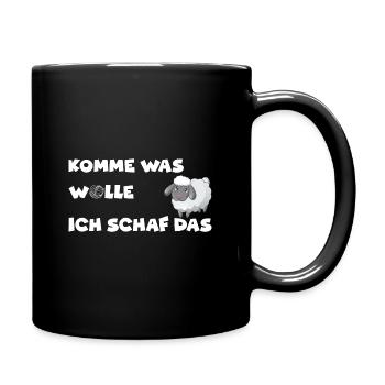 Komme was Wolle, Ich schaf das - lustiges schaf - Tasse einfarbig - Schwarz - Rechts