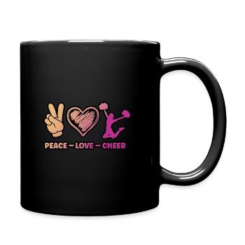 Peace Love Cheer Cheerleading Cheerdance Sports Tu - Tasse einfarbig - Schwarz - Rechts