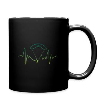 Heartbeat Graphic Paragliding Paraglider Skydiver - Tasse einfarbig - Schwarz - Rechts