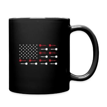 USA Graphic Dart Player Darts Dartboard Bullseye T - Full Colour Mug - black - Right