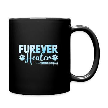 Furever Heiler Verterinärer Tierfreund - Tasse einfarbig - Schwarz - Rechts