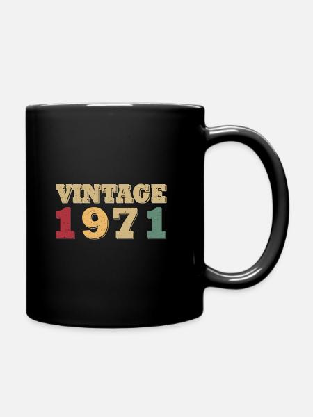 Vintage 1971 Vintage 1971 Year of Birth 1971 - Full Colour Mug - black