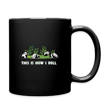 Pandas This Is How I Roll Funny Panda Gift - Full Colour Mug - black - Right