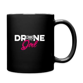 Drone Girl Graphic Drone Flying Quadcopter Pilot R - Full Colour Mug - black - Right