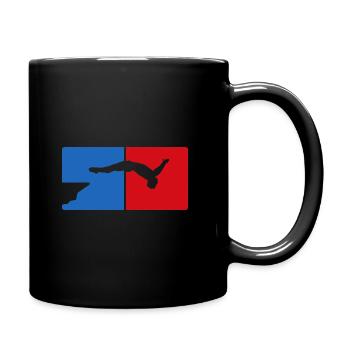 Retro Graphic Cliff Diver Cliff Diving Tombstoning - Full Colour Mug - black - Right