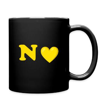 Conception de lettre de coeur jaune - Mug uni - noir - Droite