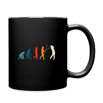 Golf Evolution Golfer Geschenk Golfschläger - Tasse einfarbig - Schwarz - Rechts