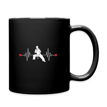 Karate Lover Heartbeat - Full Colour Mug - black - Right