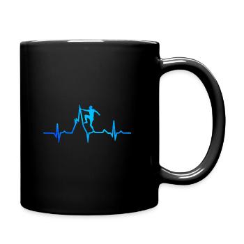 Ecg Heartbeat Graphic Bouldering Mountaineering Bo - Tasse einfarbig - Schwarz - Rechts