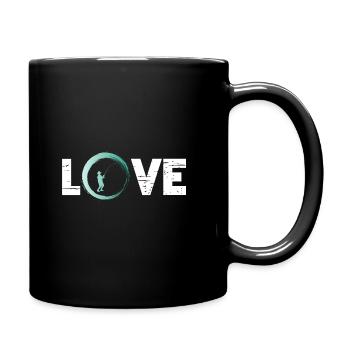 Sporty Hobby Leidenschaft Angeln - Tasse einfarbig - Schwarz - Rechts