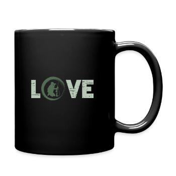 Sporty Hobby Leidenschaft Jäger - Tasse einfarbig - Schwarz - Rechts