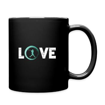 Sporty Hobby Leidenschaft Baseball - Tasse einfarbig - Schwarz - Rechts
