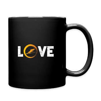 Sporty Hobby Leidenschaft Skispringen - Tasse einfarbig - Schwarz - Rechts