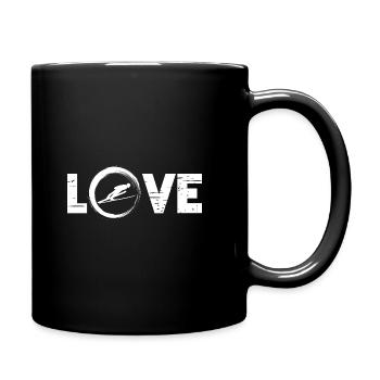 Sporty Hobby Leidenschaft Skispringen - Tasse einfarbig - Schwarz - Rechts
