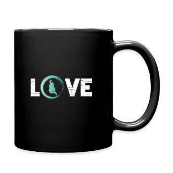 Sporty Hobby Leidenschaft Snowboard - Tasse einfarbig - Schwarz - Rechts