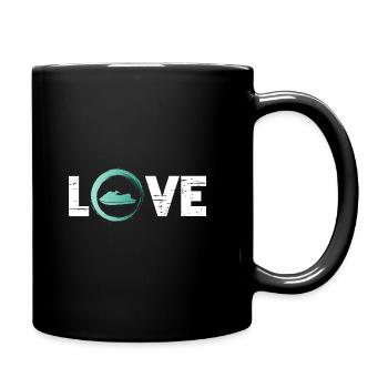 Sporty Hobby Leidenschaft Jetski - Tasse einfarbig - Schwarz - Rechts
