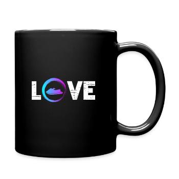 Sporty Hobby Leidenschaft Jetski - Tasse einfarbig - Schwarz - Rechts
