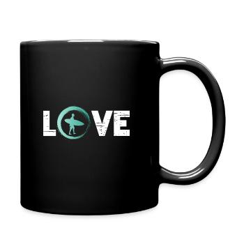 Sporty Hobby Leidenschaft Surfer - Tasse einfarbig - Schwarz - Rechts