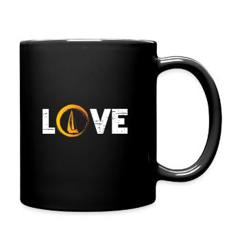 Sporty Hobby Leidenschaft Segeln - Tasse einfarbig - Schwarz - Rechts