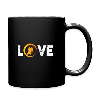 Sporty Hobby Leidenschaft Rodeln - Tasse einfarbig - Schwarz - Rechts