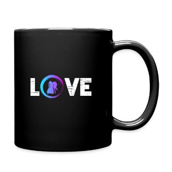 Sporty Hobby Leidenschaft Rodeln - Tasse einfarbig - Schwarz - Rechts
